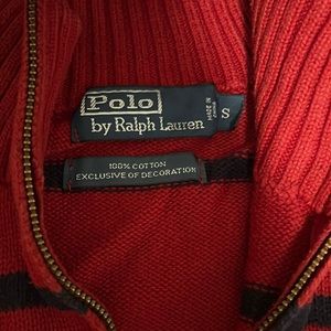 Red with blue strips sweater from Ralph Lauren